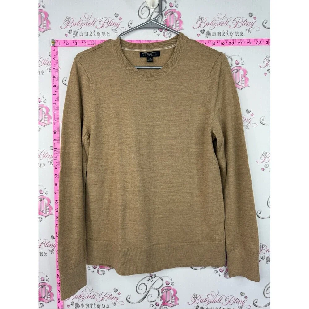 Banana Republic merino wool sweater top Crewneck Sweater - Camel